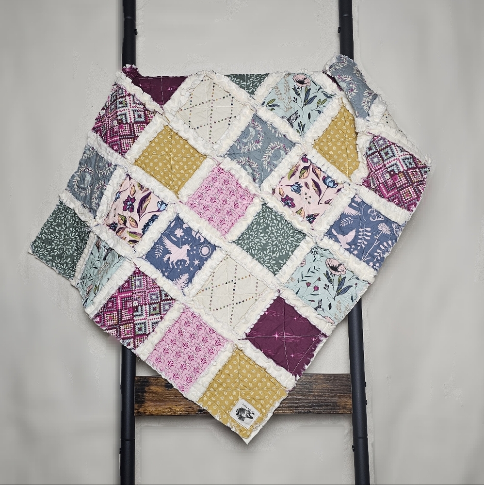 NEW Handmade Mystical Unicorn Minky Rag Quilt